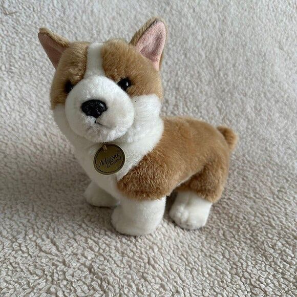 Aurora Miyoni 8” Corgi Dog Plush Realistic Stuffed Animal Scratched Nose Toy - Picture 1 of 6